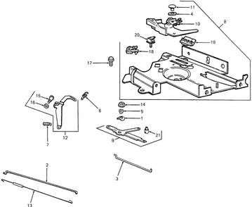 Governor Mounting And Control Assembly Diagram and Parts List for 085 169110100-GMT Cub Cadet Generator